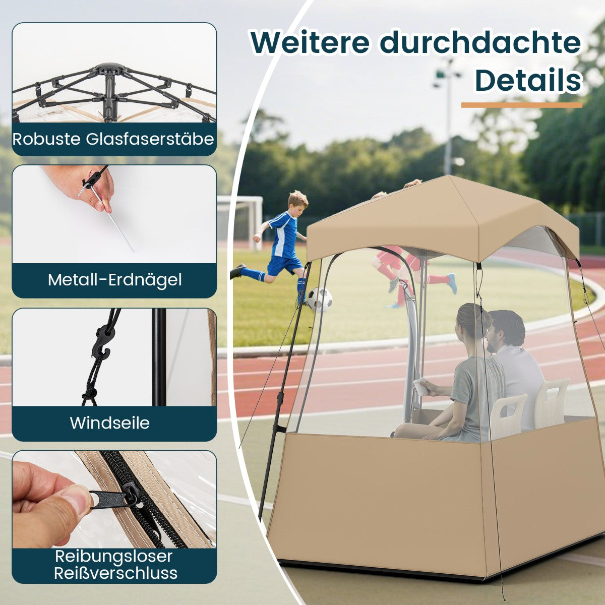 Transparent Outdoor Tent, Oxford Fabric, 183x135x175 cm