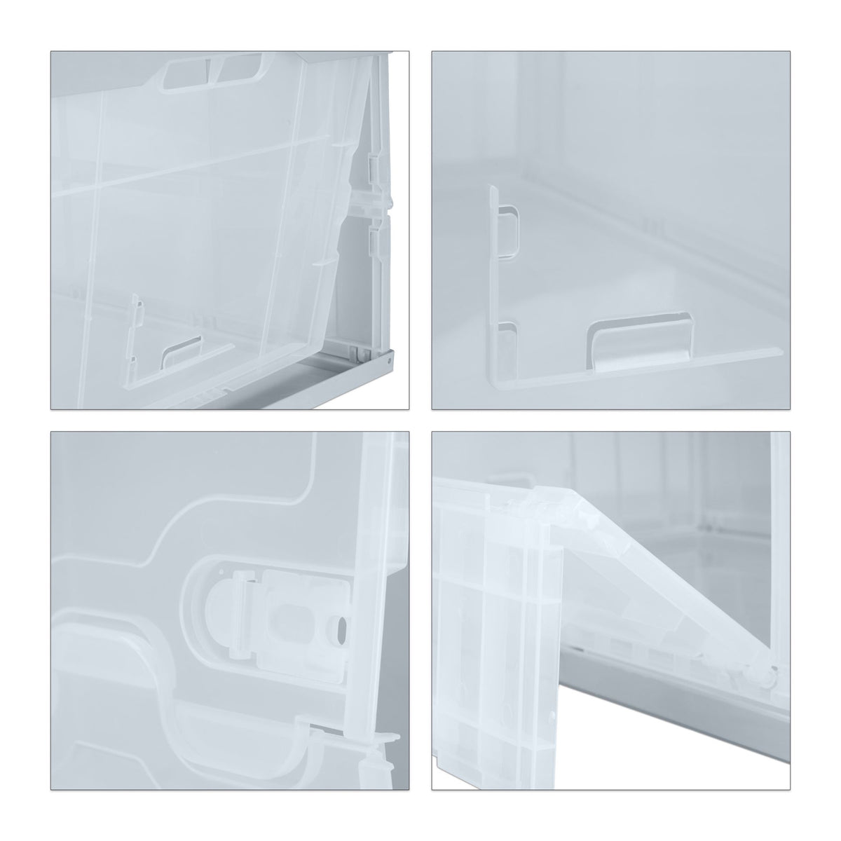 Transparent transport box with lid