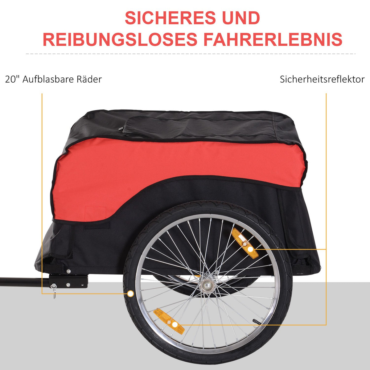 Transport Trailer, Cargo Trailer, Bicycle Trailer, Cargo Trailer, Red-Black