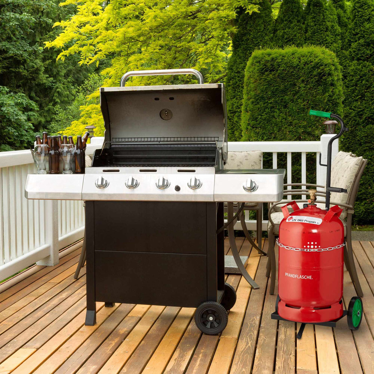 Transport cart for gas cylinder