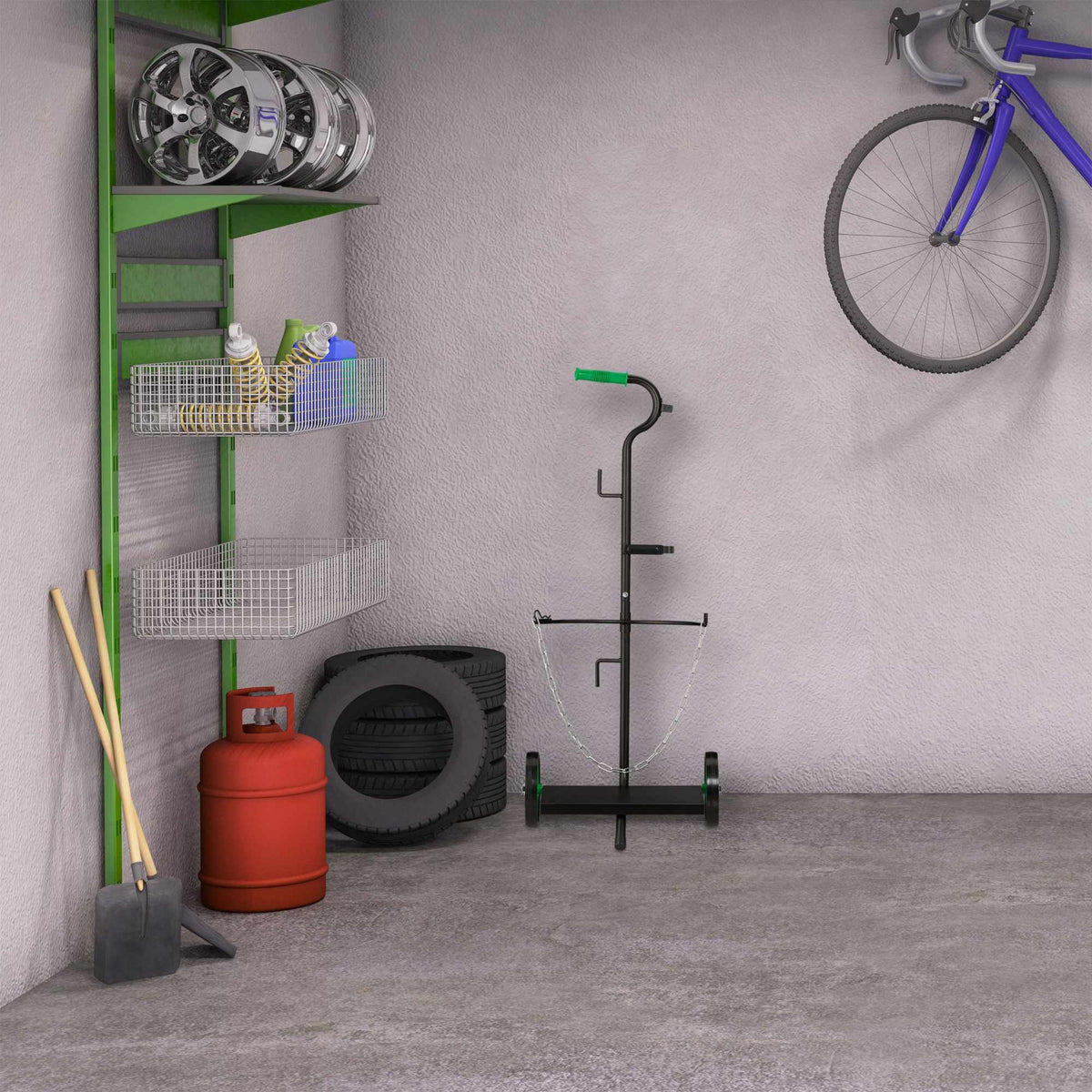 Transport cart for gas cylinder