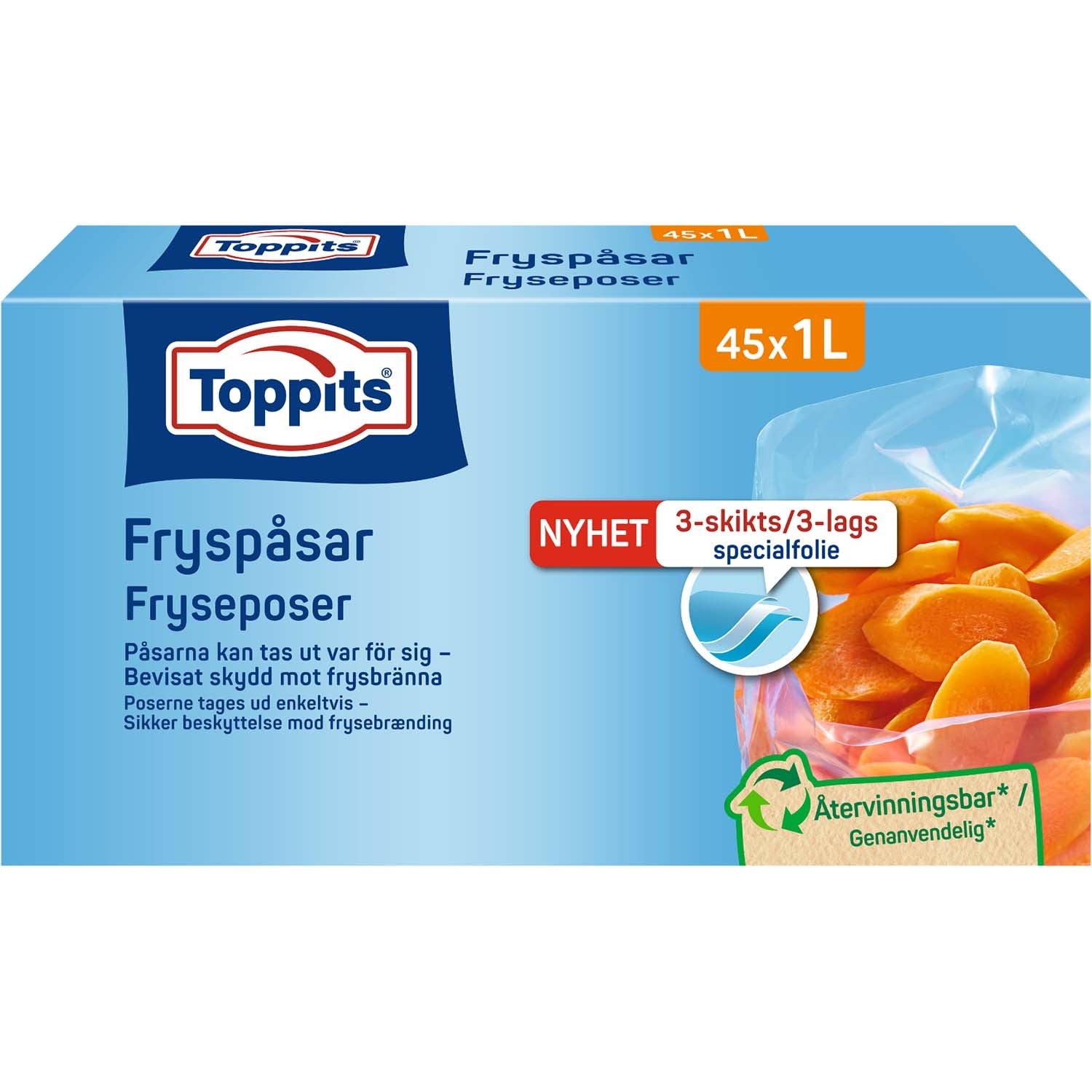 Trash Bags 1L, Pack of 45