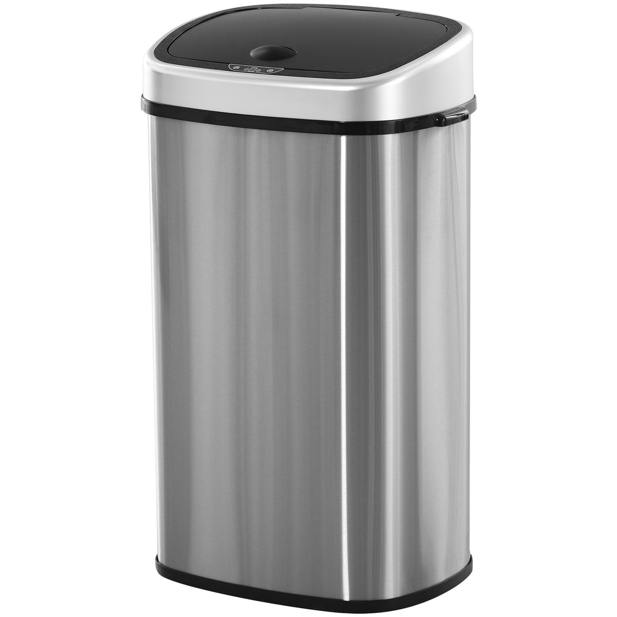 Trash Can 58L Automatic Trash Can With Infrared Sensor, Hygienic, Large, Stainless Steel, Silver, L40.9Xw28.9Xh68 Cm