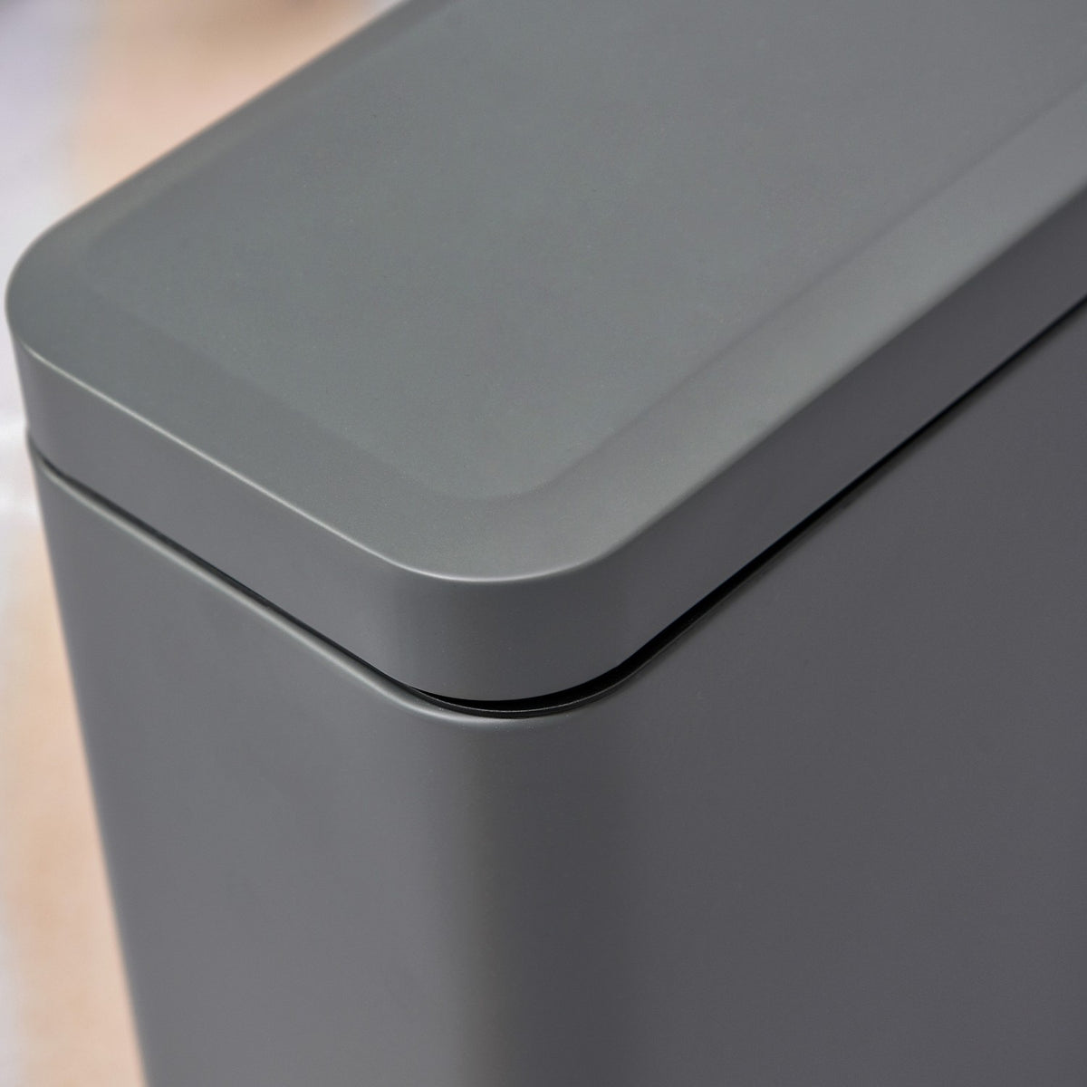 Trash Can 5L Pedal Bin With Lid And Foot Pedal, Inner Bin, Metal, Gray, 29.2X14X32 Cm, For Living Room, Office