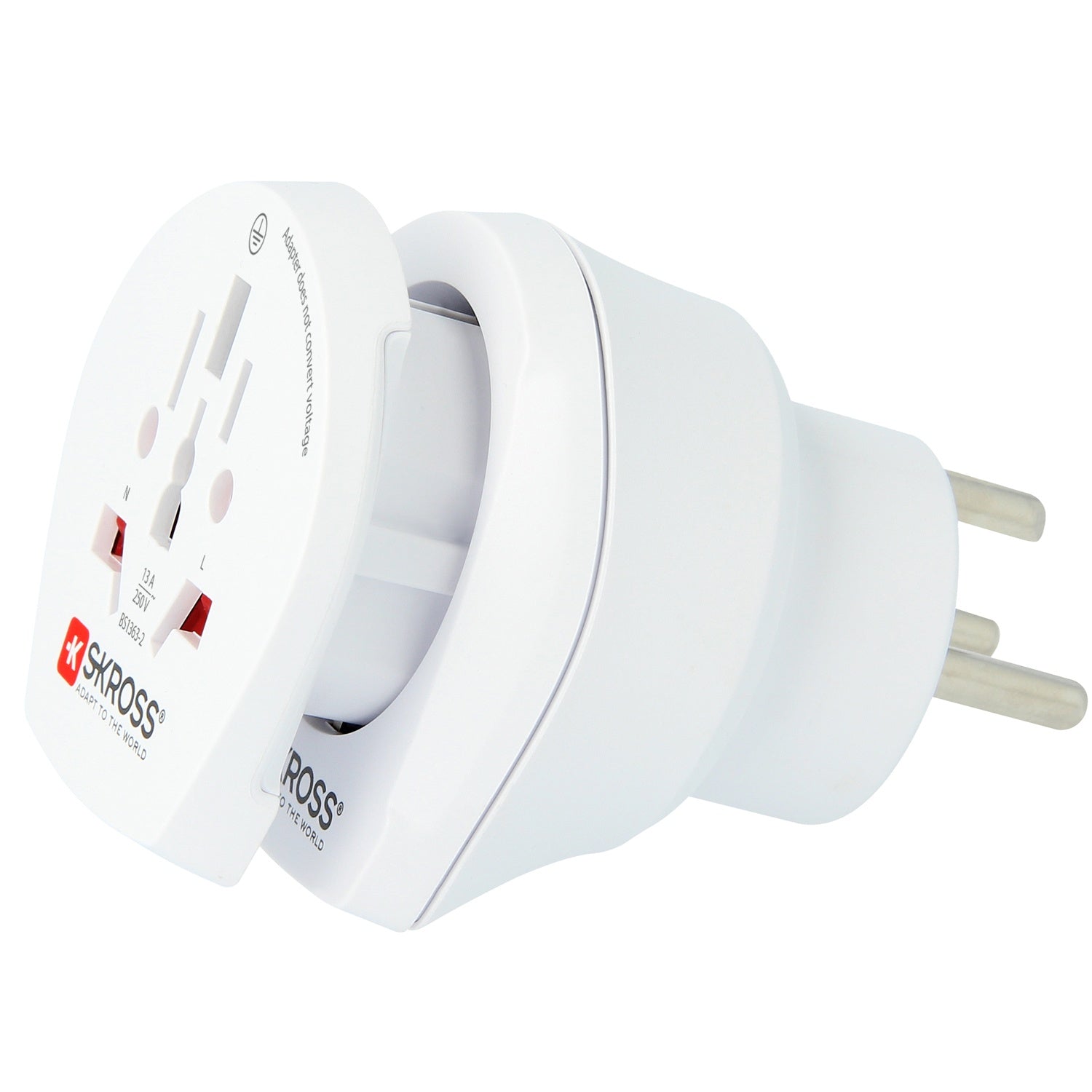 Travel adapter Combo World to Denmark + Europe Grounded