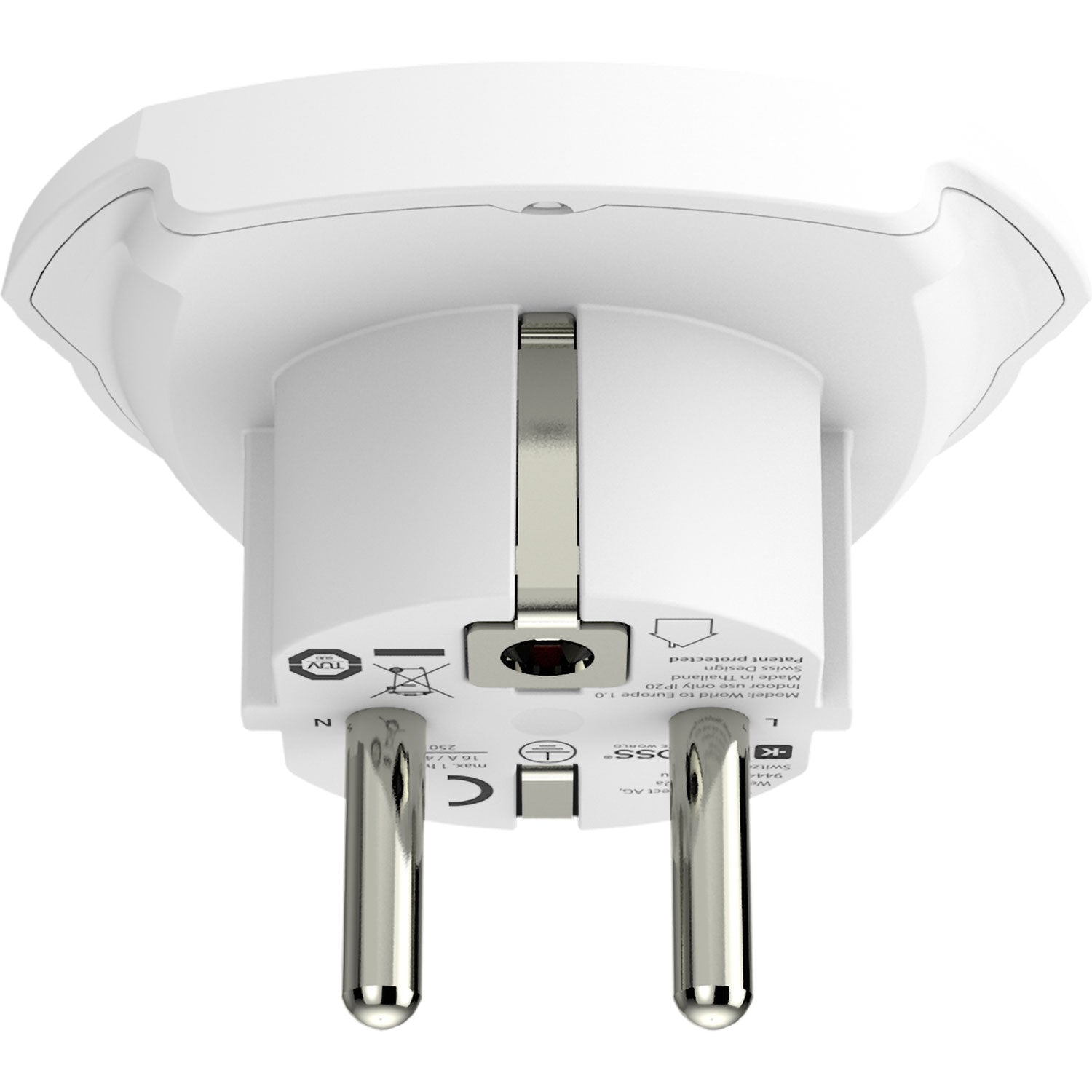 Travel adapter World to Europe Grounded