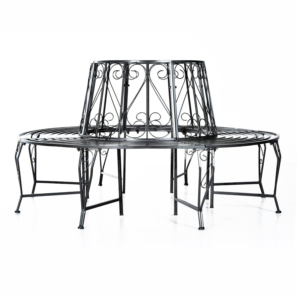 Tree Bench Round Bench 360° Garden Bench Seat Tree Benches Metal ∅160Cm