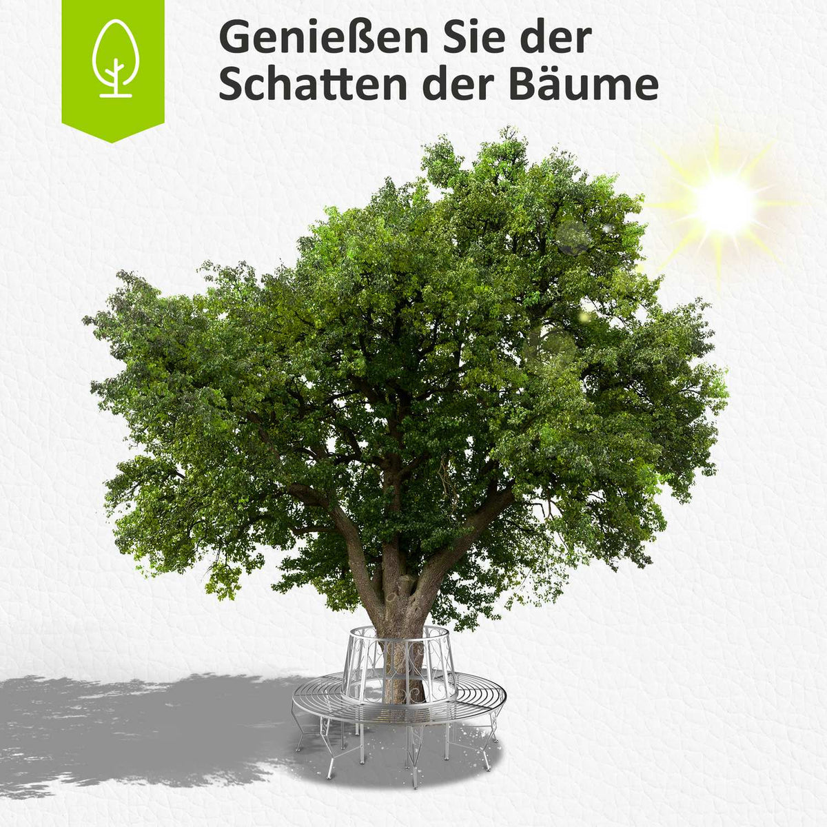 Tree Bench Round Bench 360° Garden Bench Seat Tree Benches Metal ∅160Cm