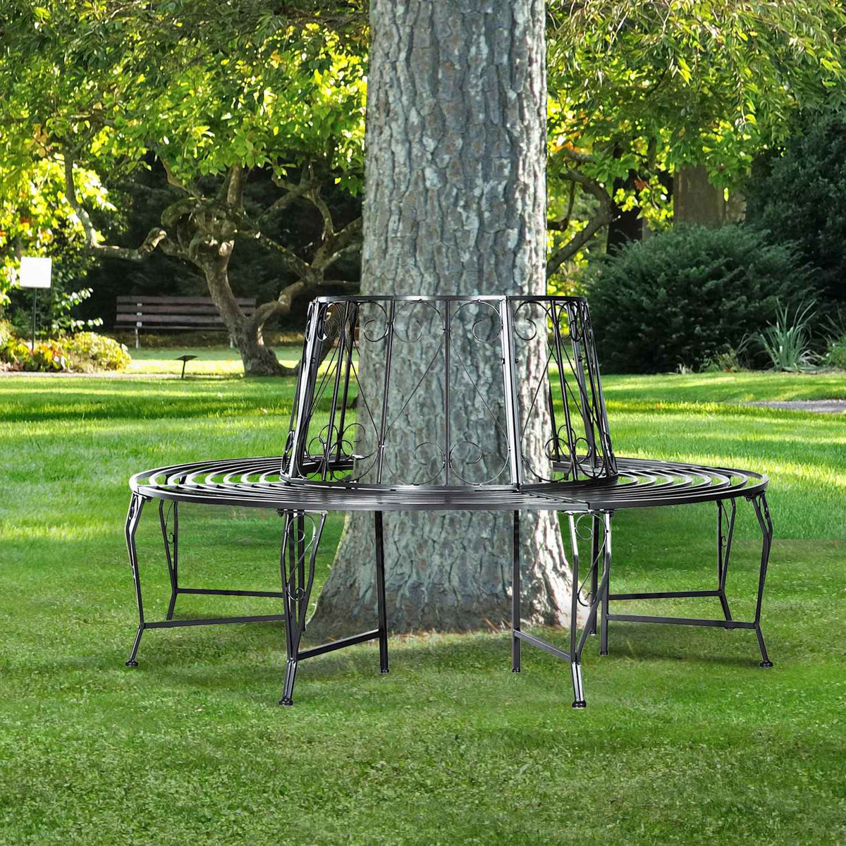 Tree Bench Round Bench 360° Garden Bench Seat Tree Benches Metal ∅160Cm