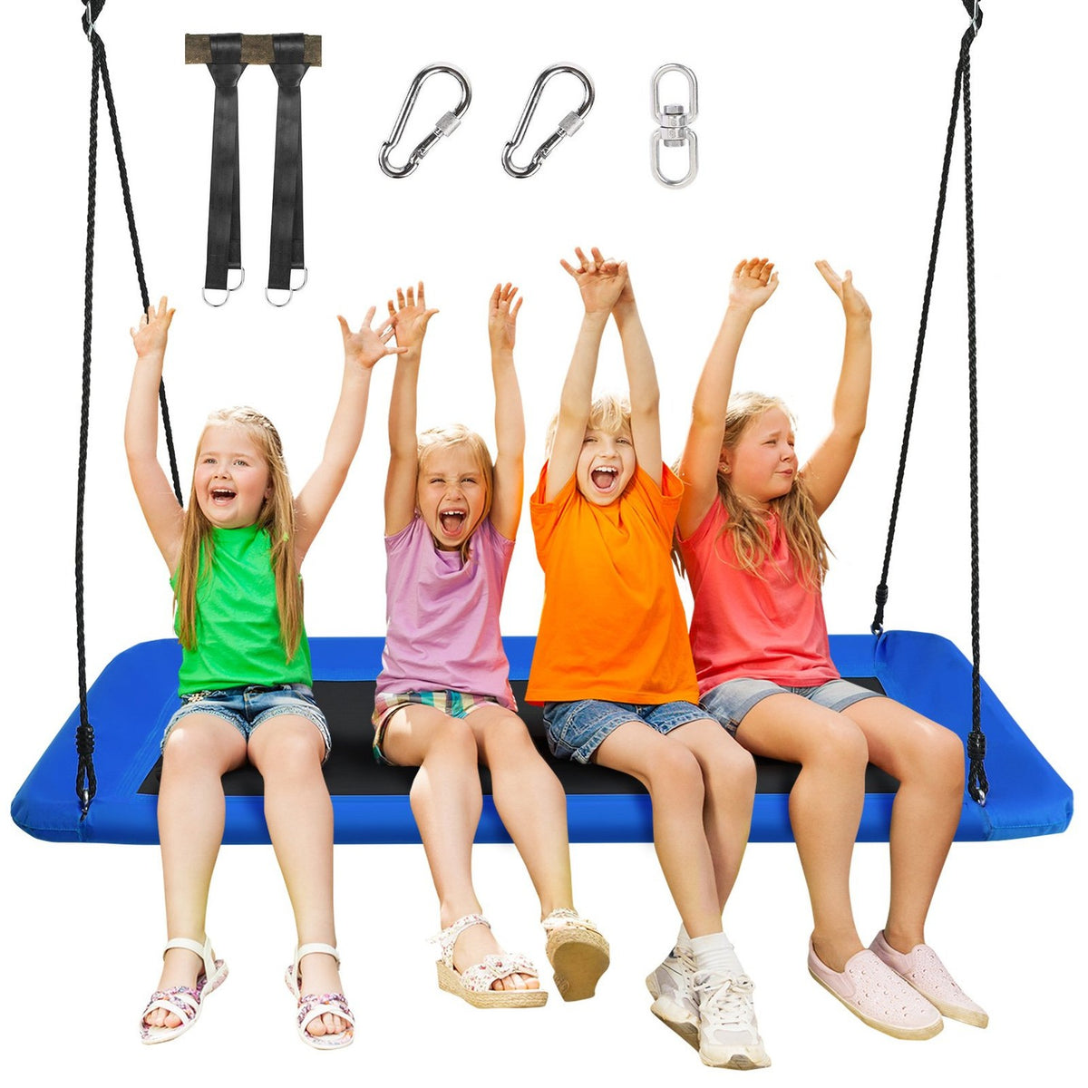 Tree Swing Swing for Children Indoor & Outdoor Tree Swing with Adjustable Ropes Blue