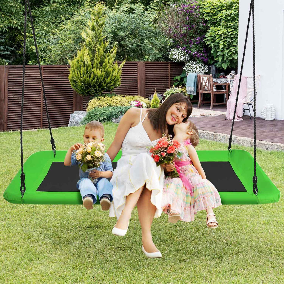 Tree swing nest swing 100-180cm adjustable rope indoor & outdoor tree swing swing green
