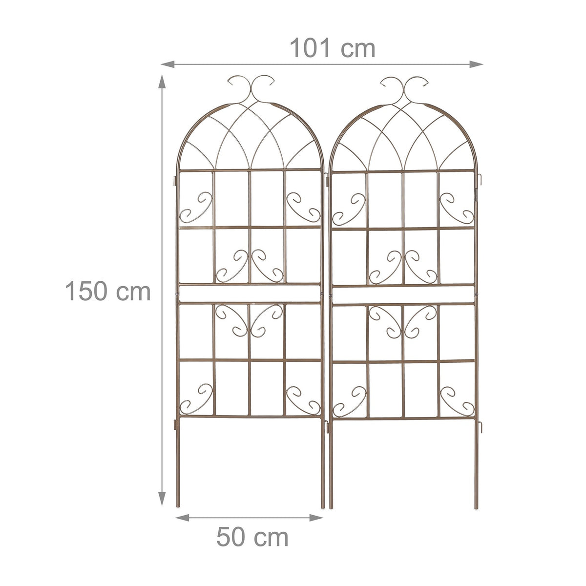 Trellis 150 cm set of 2 brown
