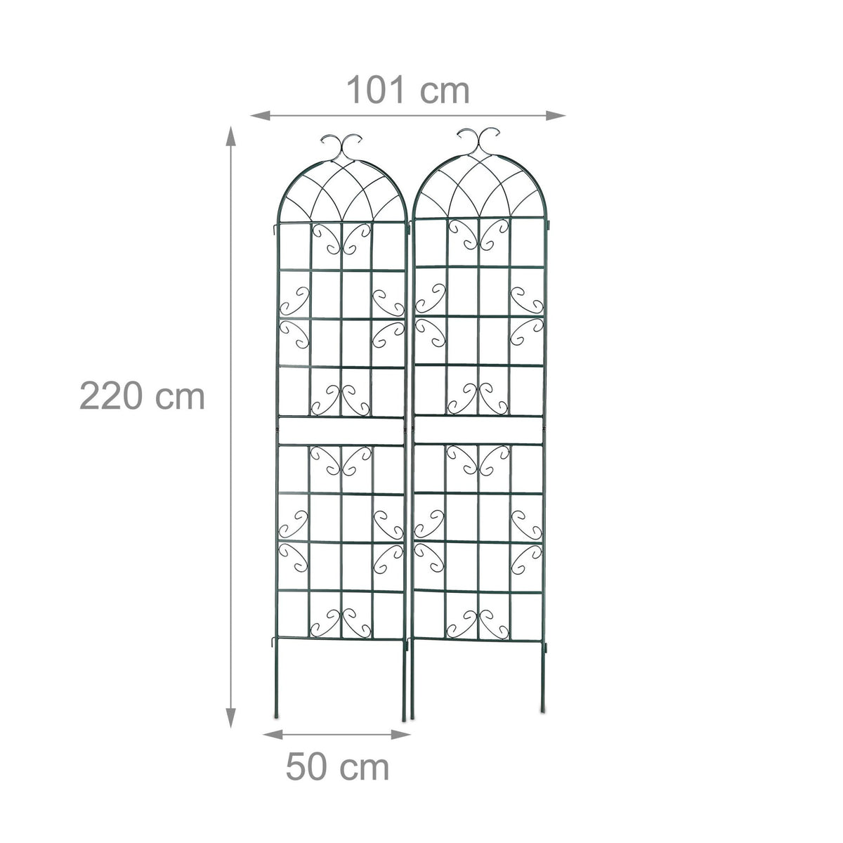 Trellis 220 cm set of 2 green