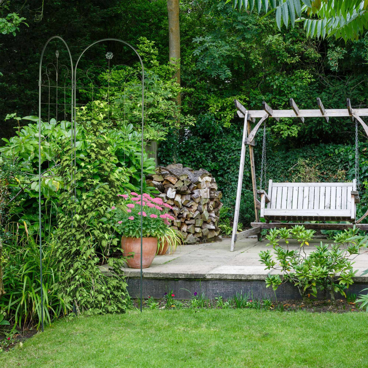 Trellis 220 cm set of 2 green