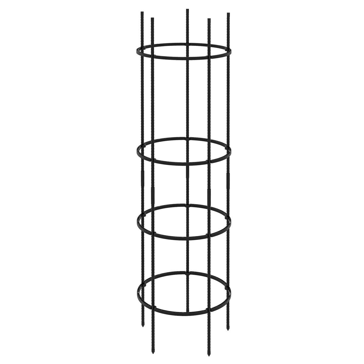 Trellis 4 Levels Plant Holder Tomato Cage Black Steel for Garden Balcony