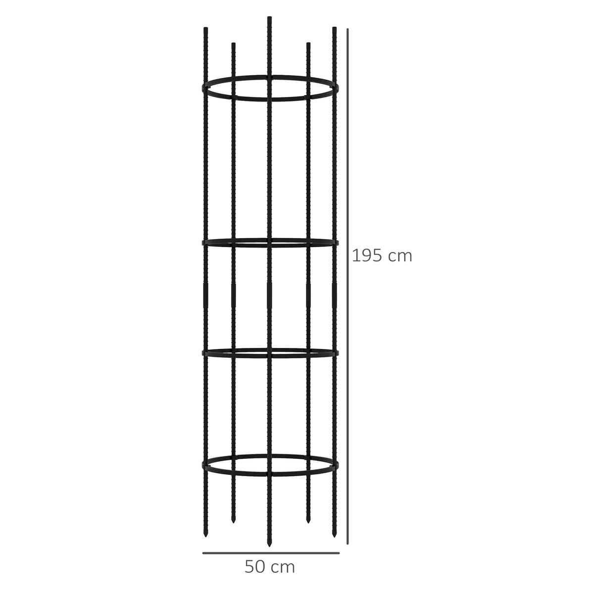 Trellis 4 Levels Plant Holder Tomato Cage Black Steel for Garden Balcony