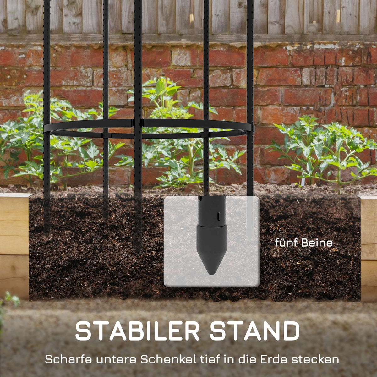 Trellis 4 Levels Plant Holder Tomato Cage Black Steel for Garden Balcony