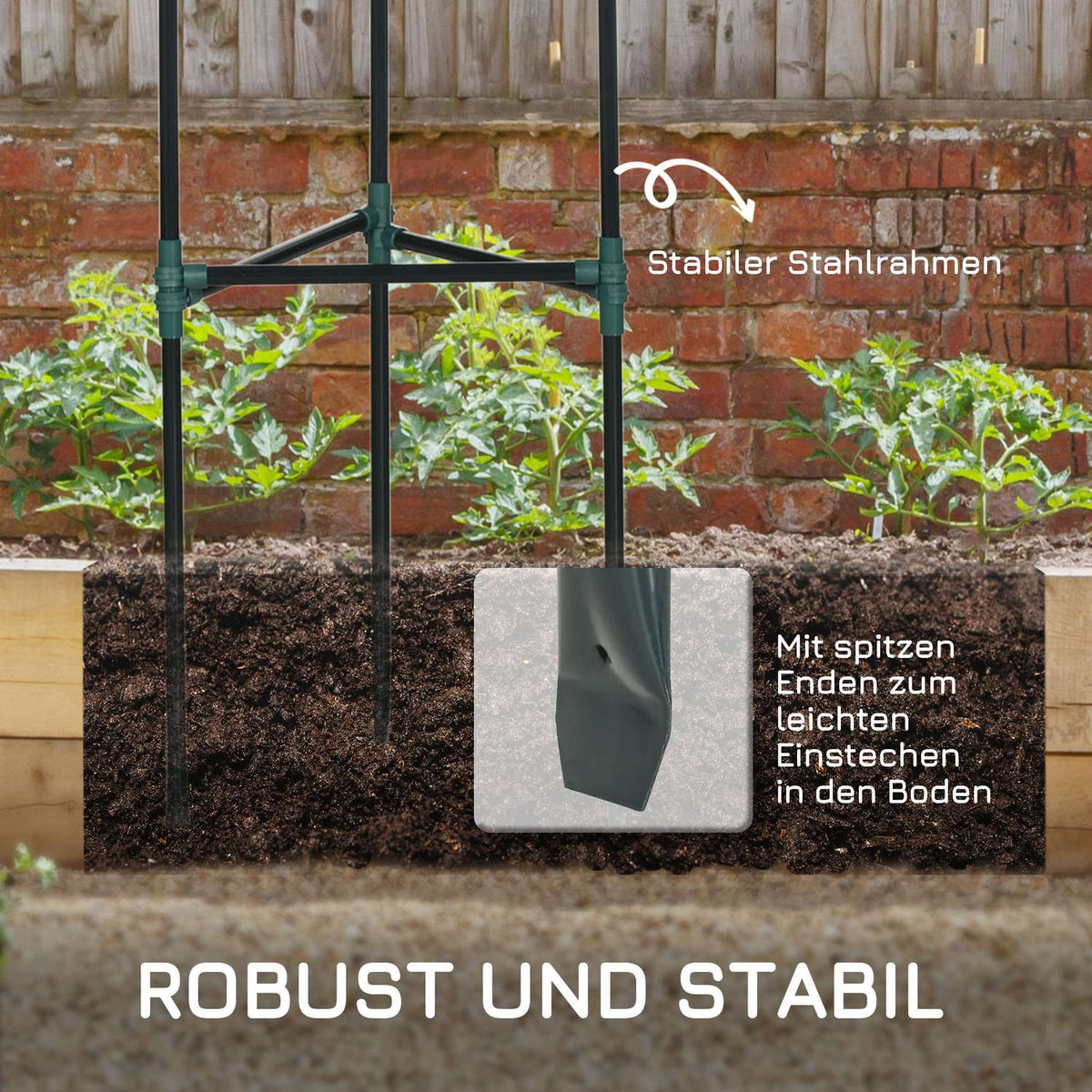 Trellis Set Of 3 Plant Holder Garden Plant Support Poles Trellis Tomato Cage For Climbing Plants Steel Green 38 X 38 X 182 Cm