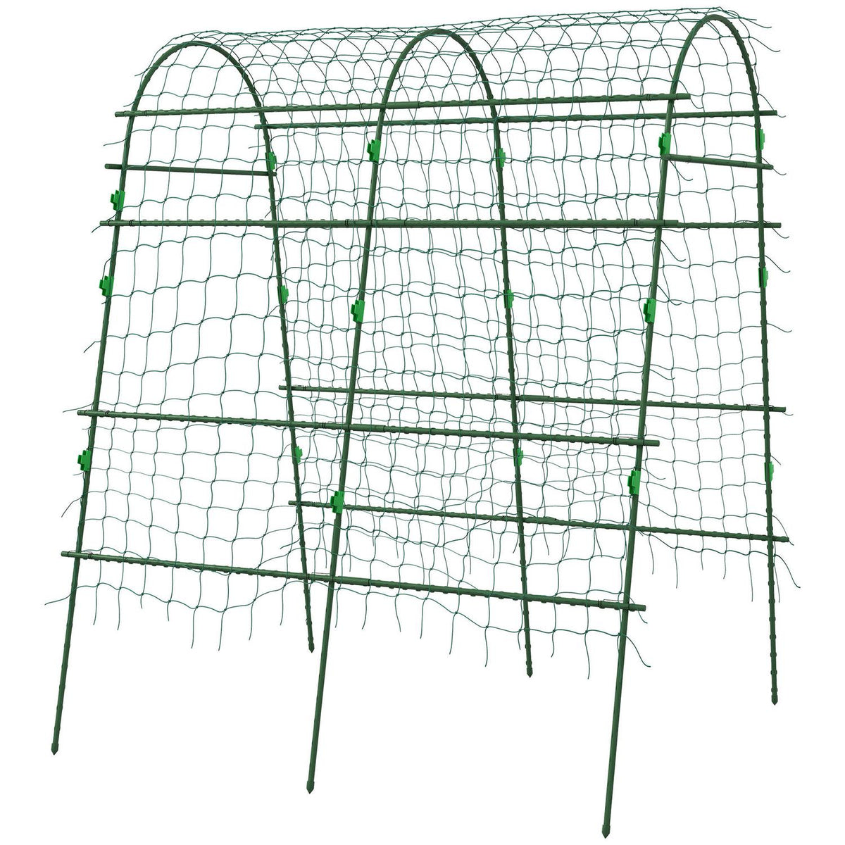 Trellis for climbing plants, adjustable trellis, plant trellis with net, plant frame for garden, balcony, steel, green, 144 x 167 x 206 cm