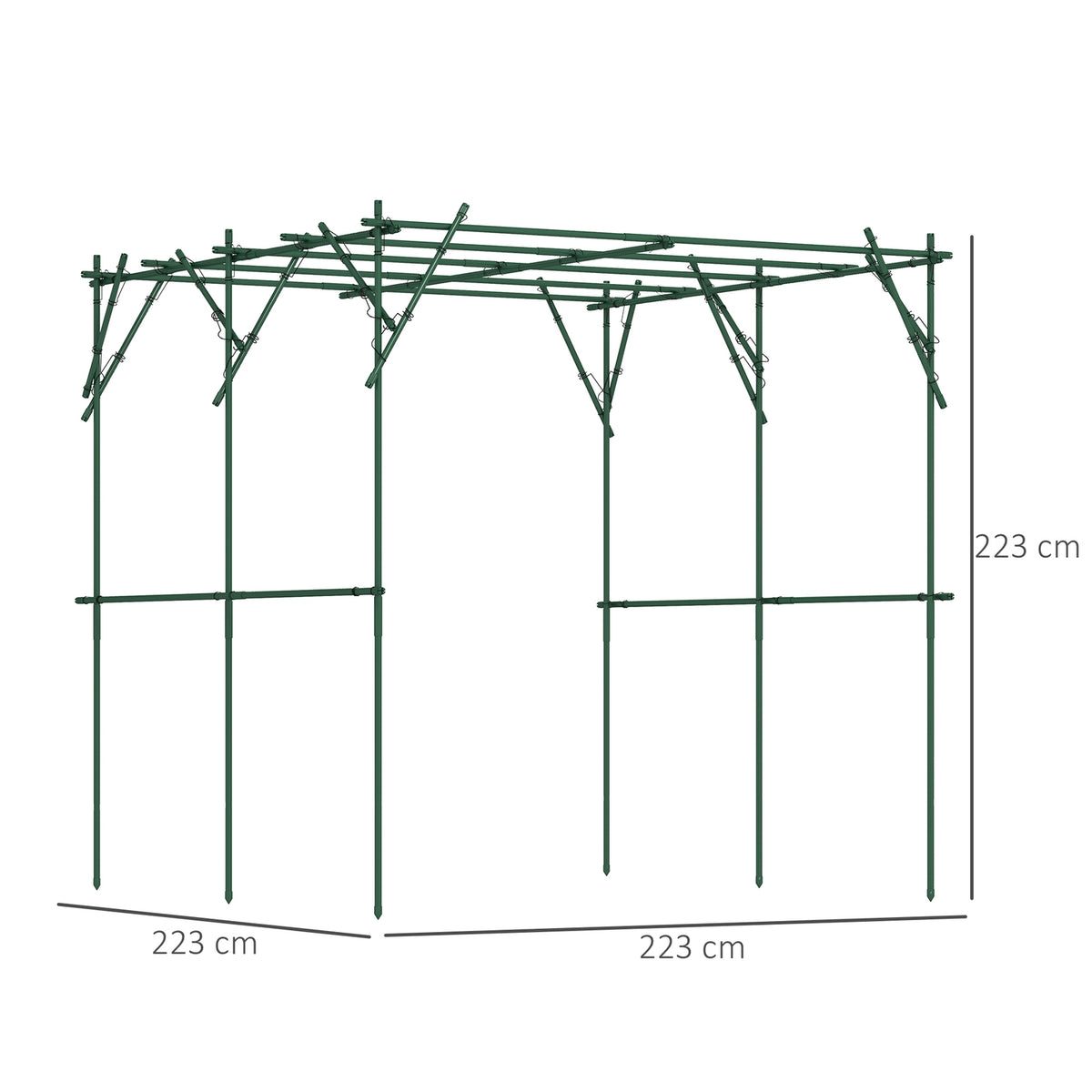 Trellis made of stainless steel trellis with triangular support design 223x223x223 cm rose arch for climbing plants garden trellis for houseplants plant trellis for vegetables flowers green