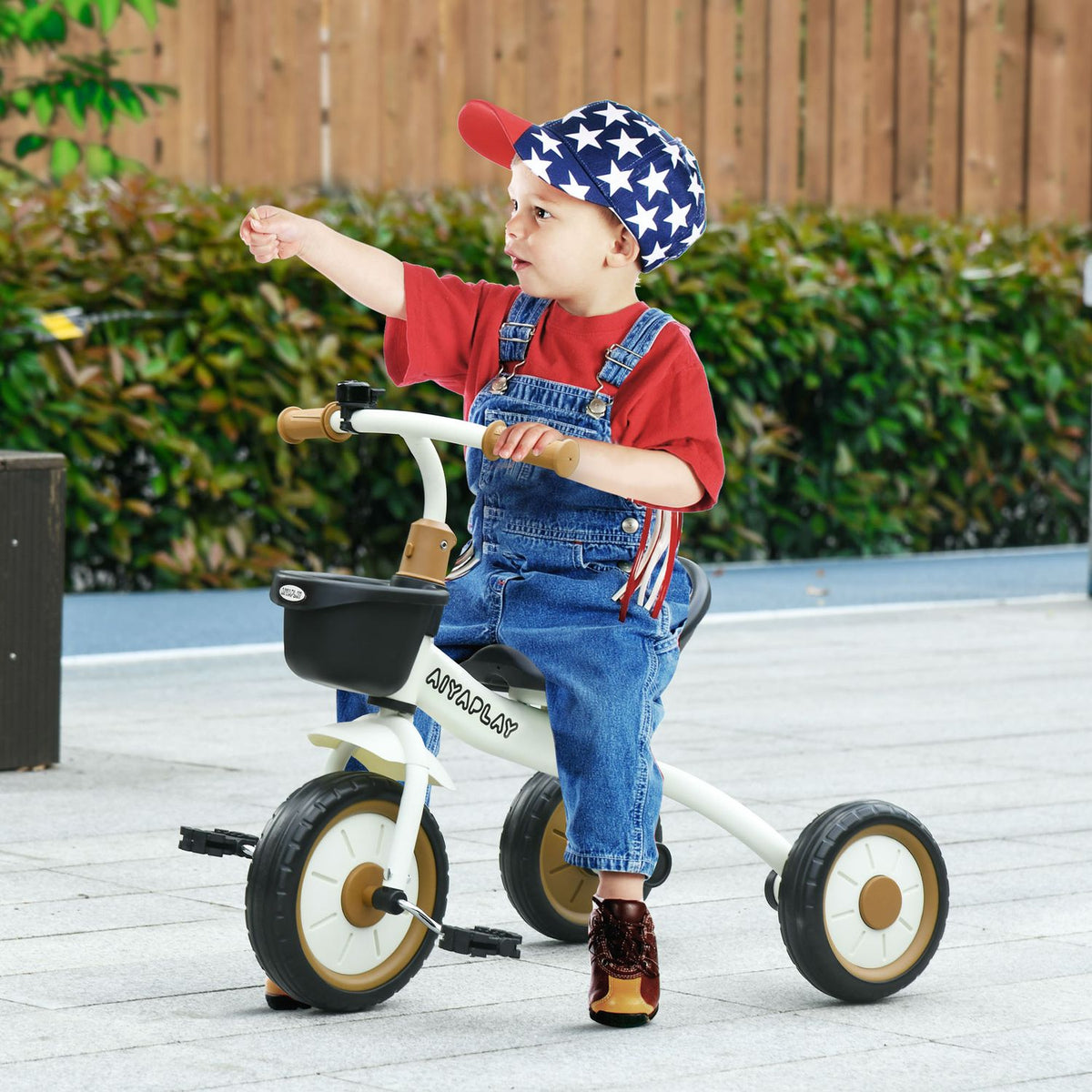 Tricycle, Children'S Bike With Adjustable Seat, Balance Bike With Bicycle Basket, Bell, Children'S Bike With Pedals, Balance Bike For Children 2-5 Years