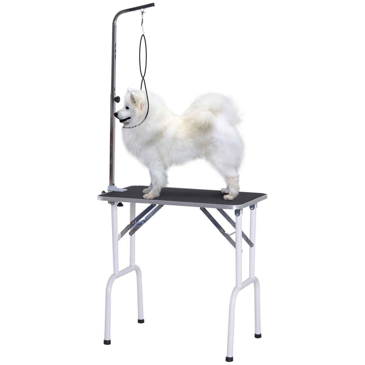 Trimming Table Folding Grooming Table For Dogs, Shearing Table With Metal Frame, Black, 81X48X80Cm