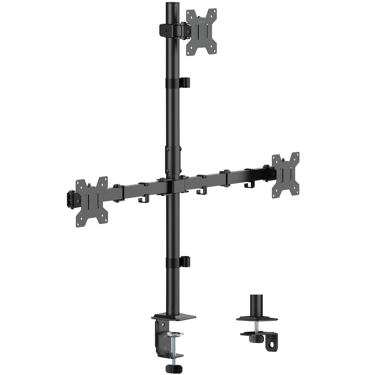 Triple Monitor Mount 17–32" Adjustable Arms, Black