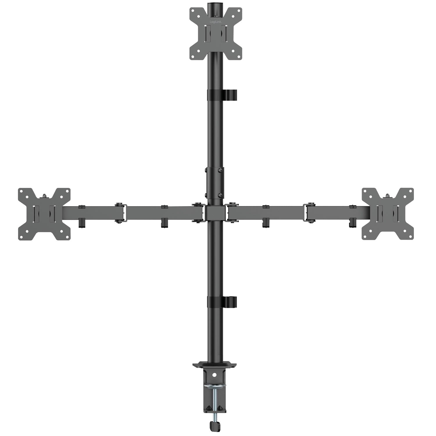 Triple Monitor Mount 17–32" Adjustable Arms, Black