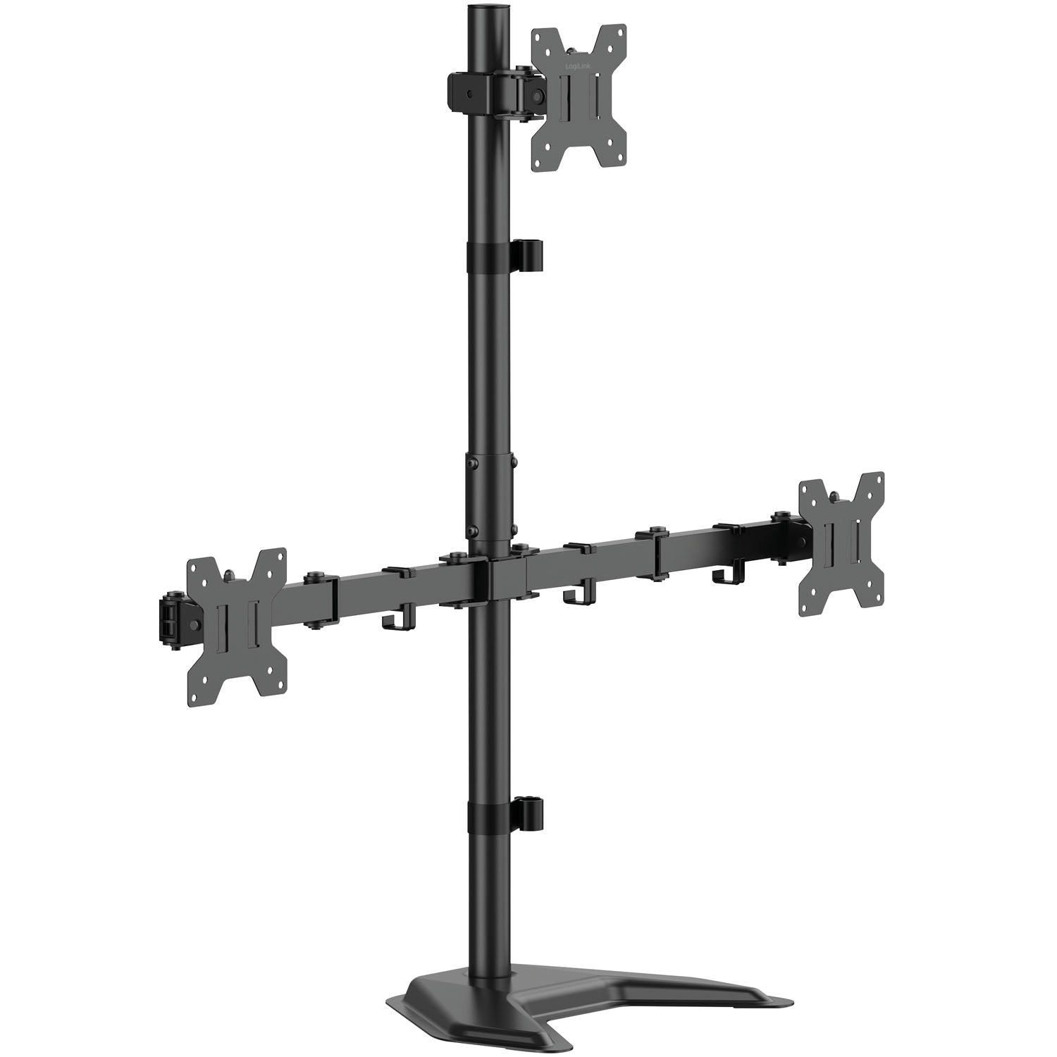 Triple Monitor Stand 17-32" Adjustable Arms Black