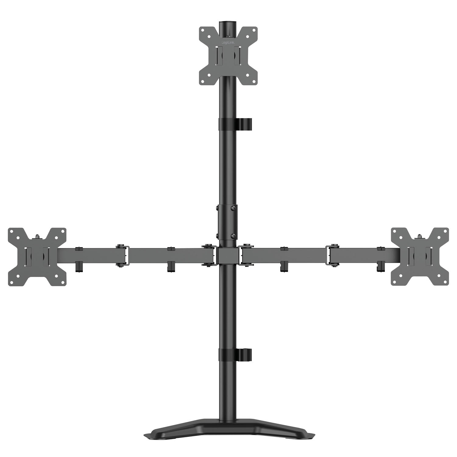 Triple Monitor Stand 17-32" Adjustable Arms Black