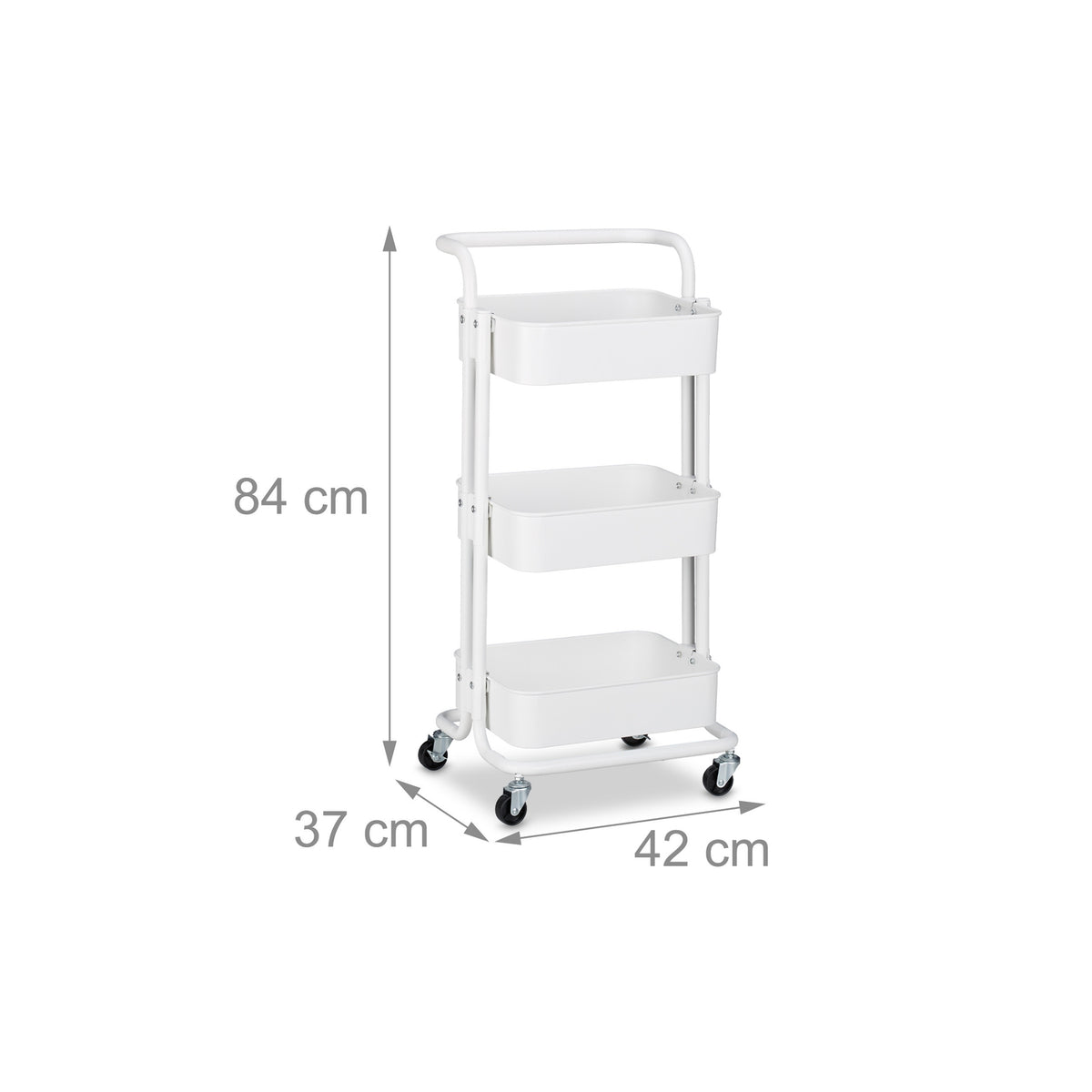 Trolley with 3 shelves