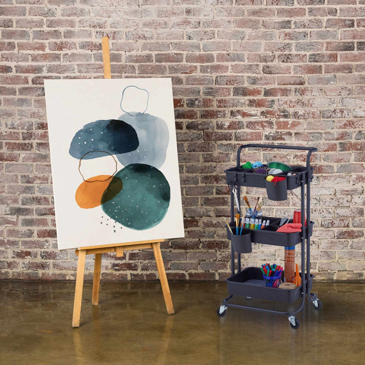 Trolley with 3 shelves
