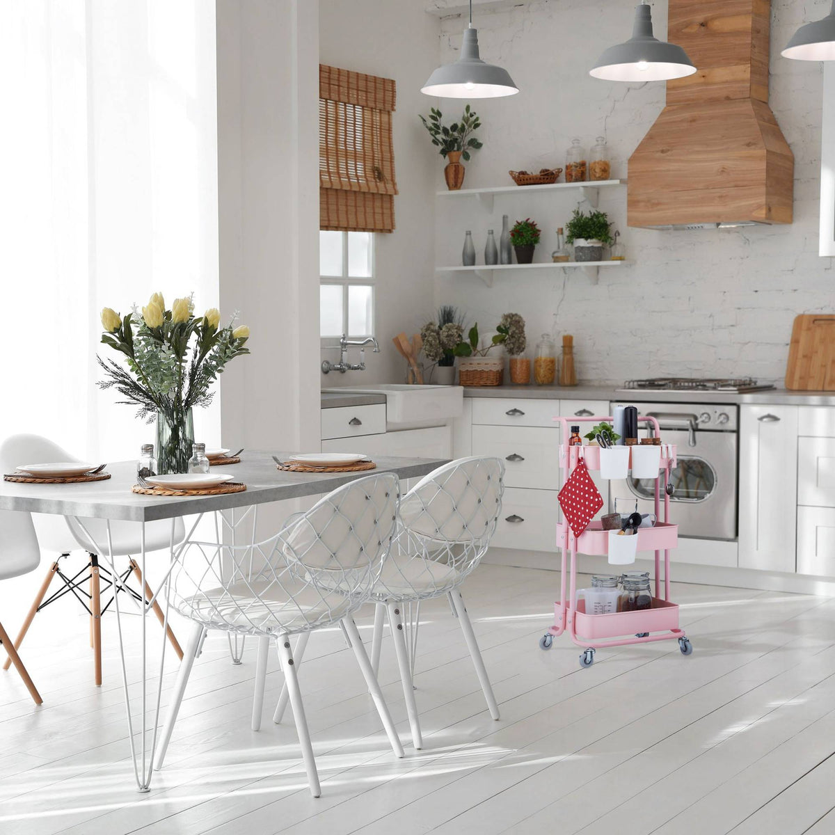 Trolley with 3 shelves