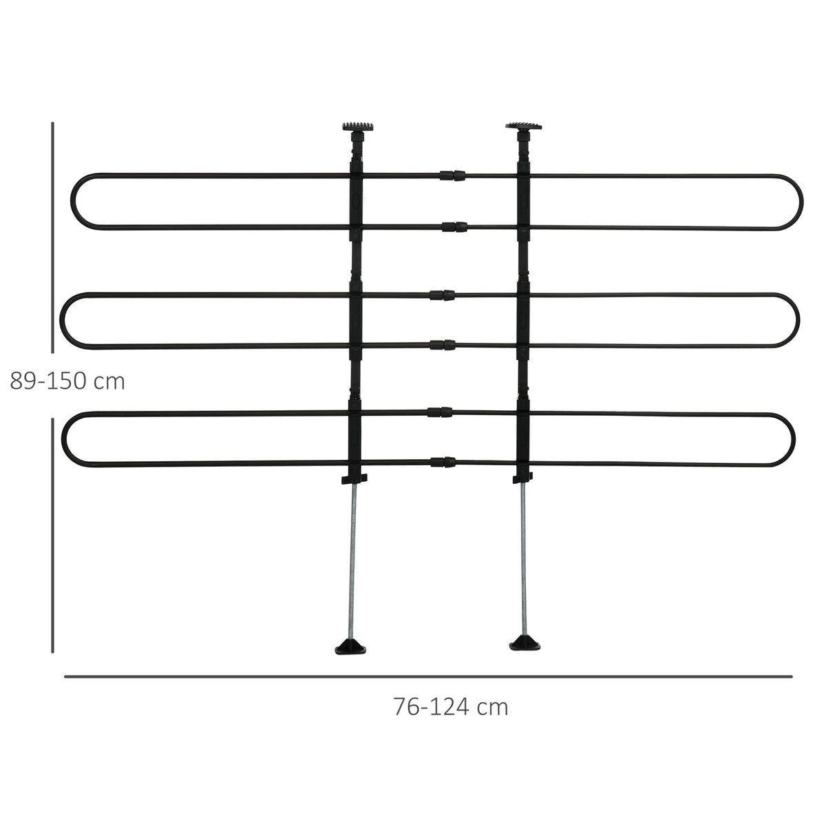 Trunk Divider Adjustable Universal Car Divider Steel 89-150X76-124Cm