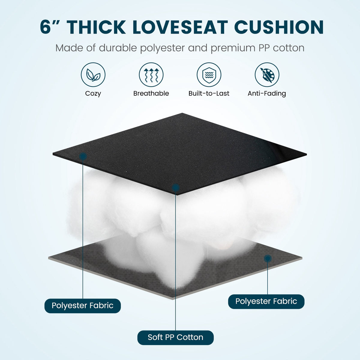Tufted Indoor Outdoor Bench Cushion, 52 x 19.5 x 6