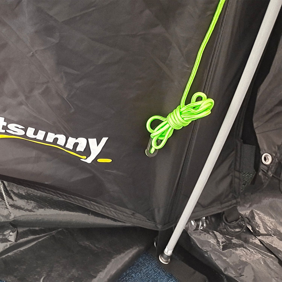 Tunnel Tent 4-Person Camping Tent With 2 Rooms, Uv Protection, Carry Bag, 2000Mm Water Column, Black