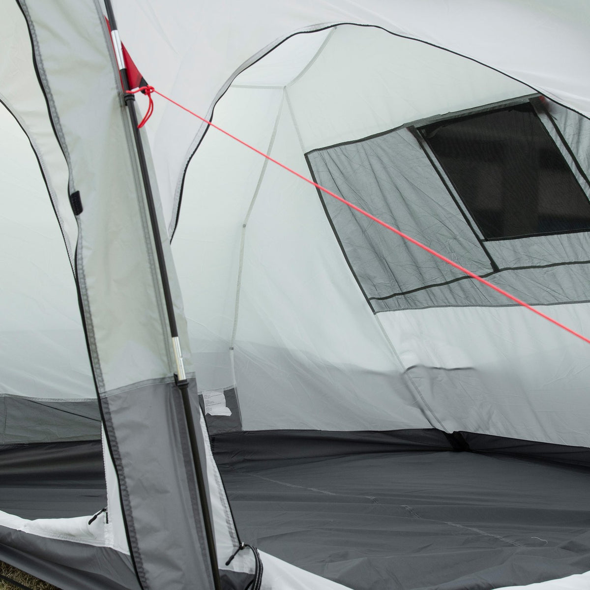Tunnel Tent 8-Person Camping Tent With Sleeping Cabin, Living Room, Carry Bag, 2000Mm Water Column, Grey