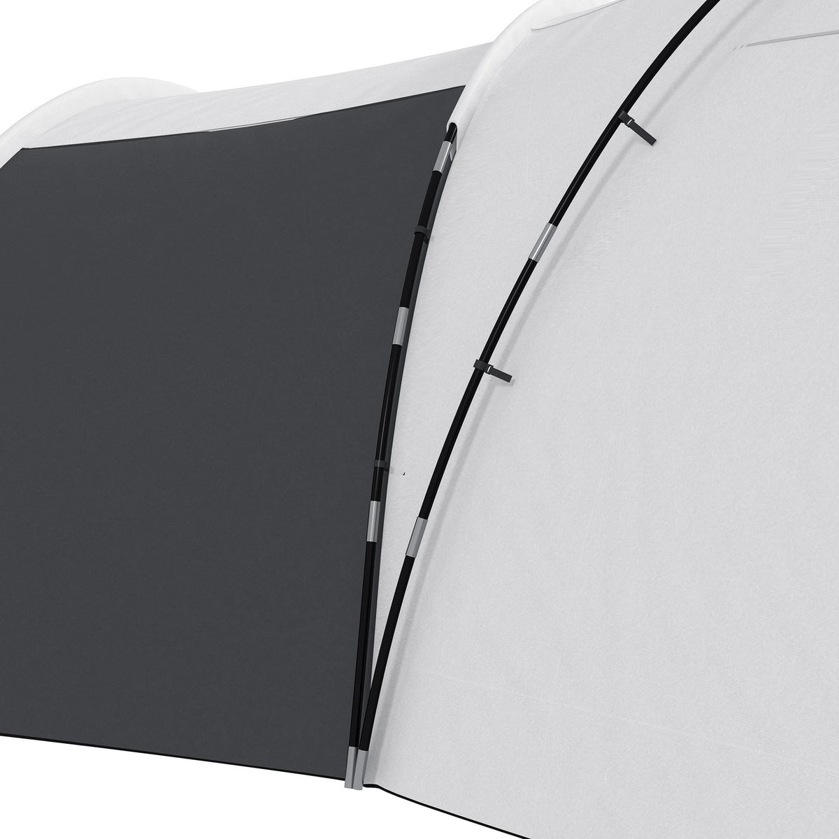 Tunnel Tent Camping Tent 6-9 Person Family Tent 3 Bedrooms Living Room Porch 2000Mm Oxford Gray