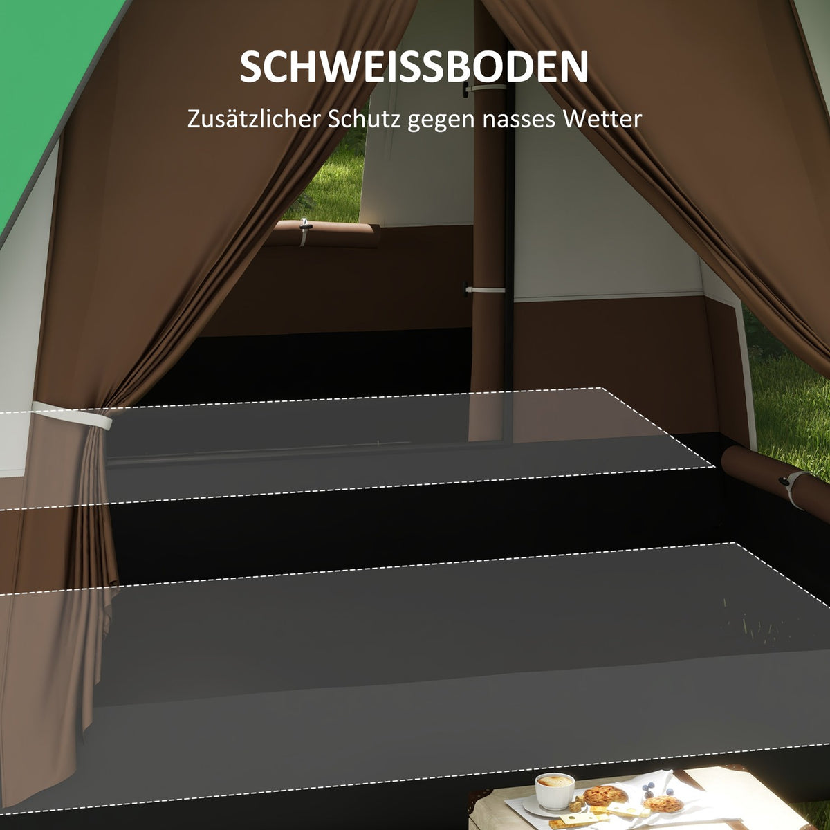 Tunnel Tent Camping Tent 8 Person Light Hook Mesh Window Family Tent Carry Bag 3000Mm Group Tent Garden Camping Green