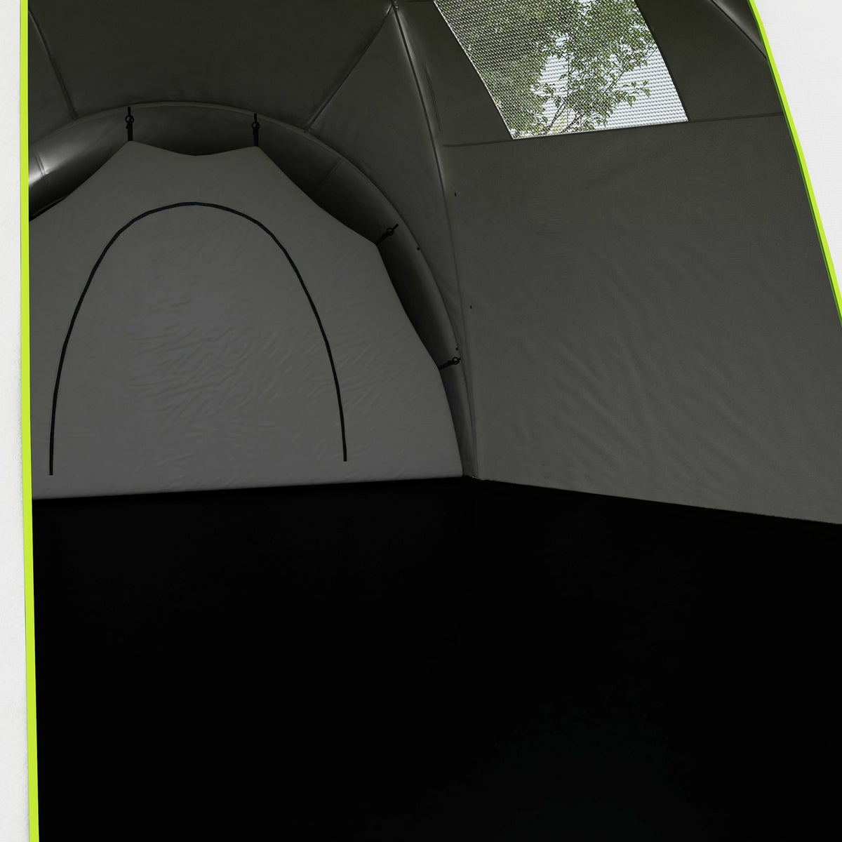 Tunnel Tent, Camping Tent for 6-9 Persons, Family Tent with 3 Bedrooms, Living Room, Porch, Carry Bag, 2000mm Water Resistant Oxford, for Garden, Green