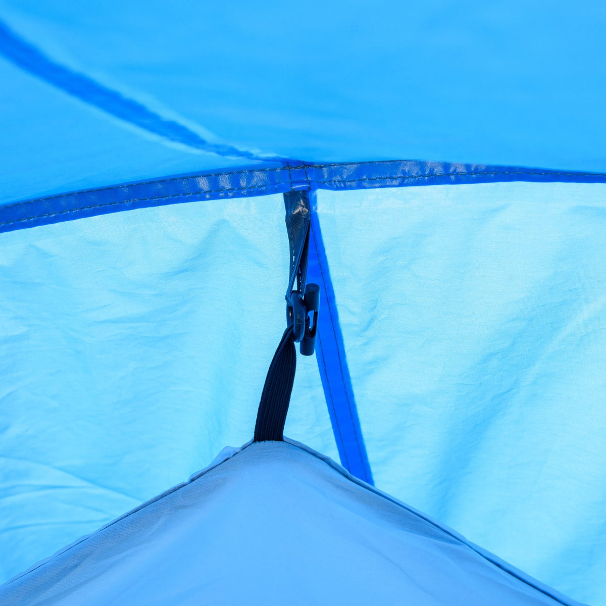 Tunnel Tent For 2-3 Persons 190T Camping Tent With Pegs, Fiberglass & Polyester, Light Blue, 426X206X154Cm