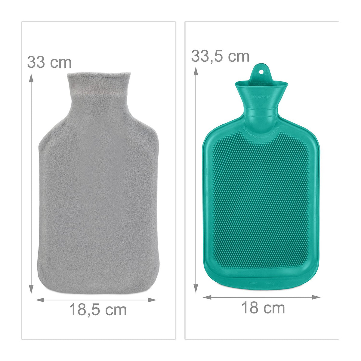 Turquoise Hot Water Bottle with Cover, 1.5L
