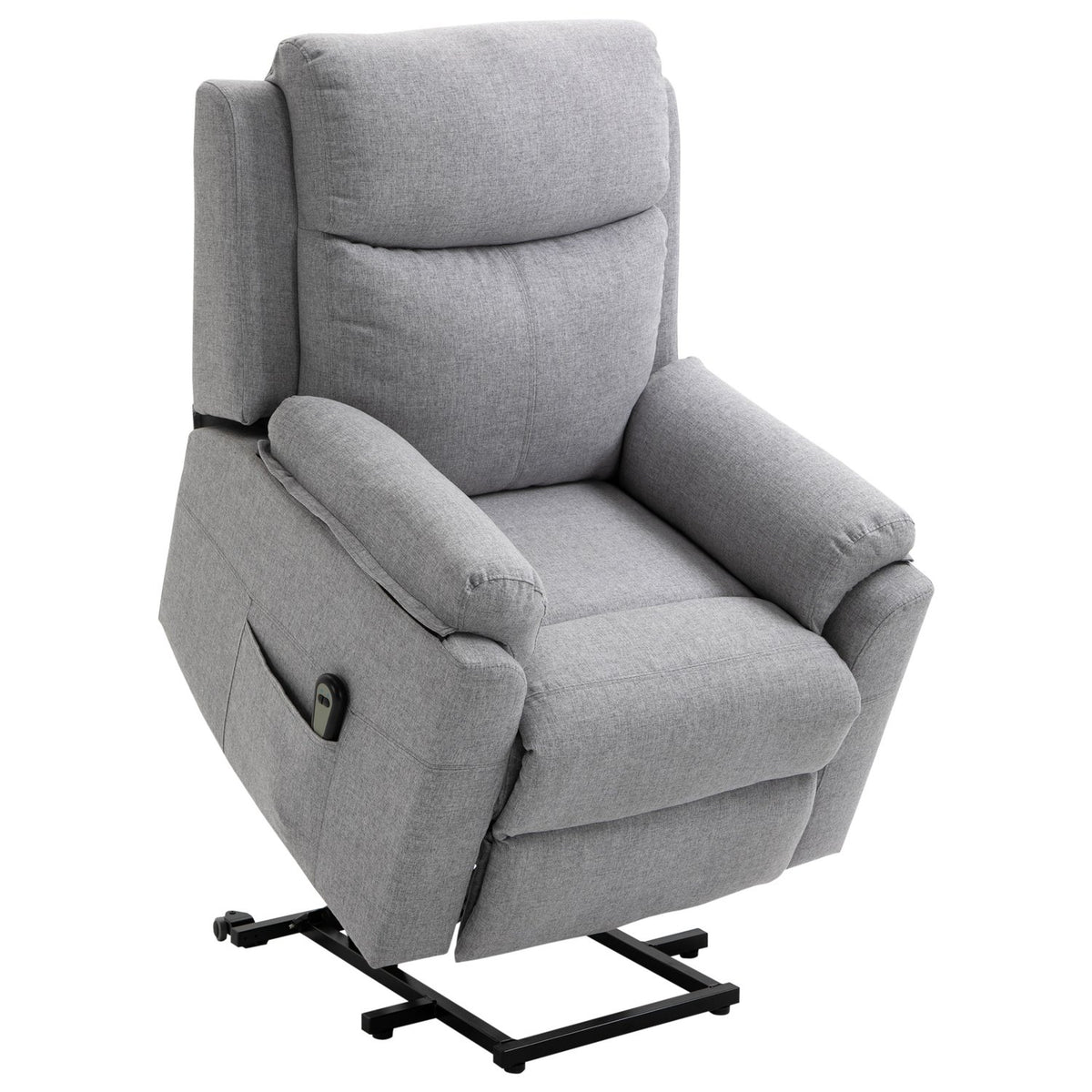 Tv Chair Stand-Up Aid Electric Relaxation Chair Reclining Function 1 Motor Side Pocket Remote Control Pocket Spring Core Gray