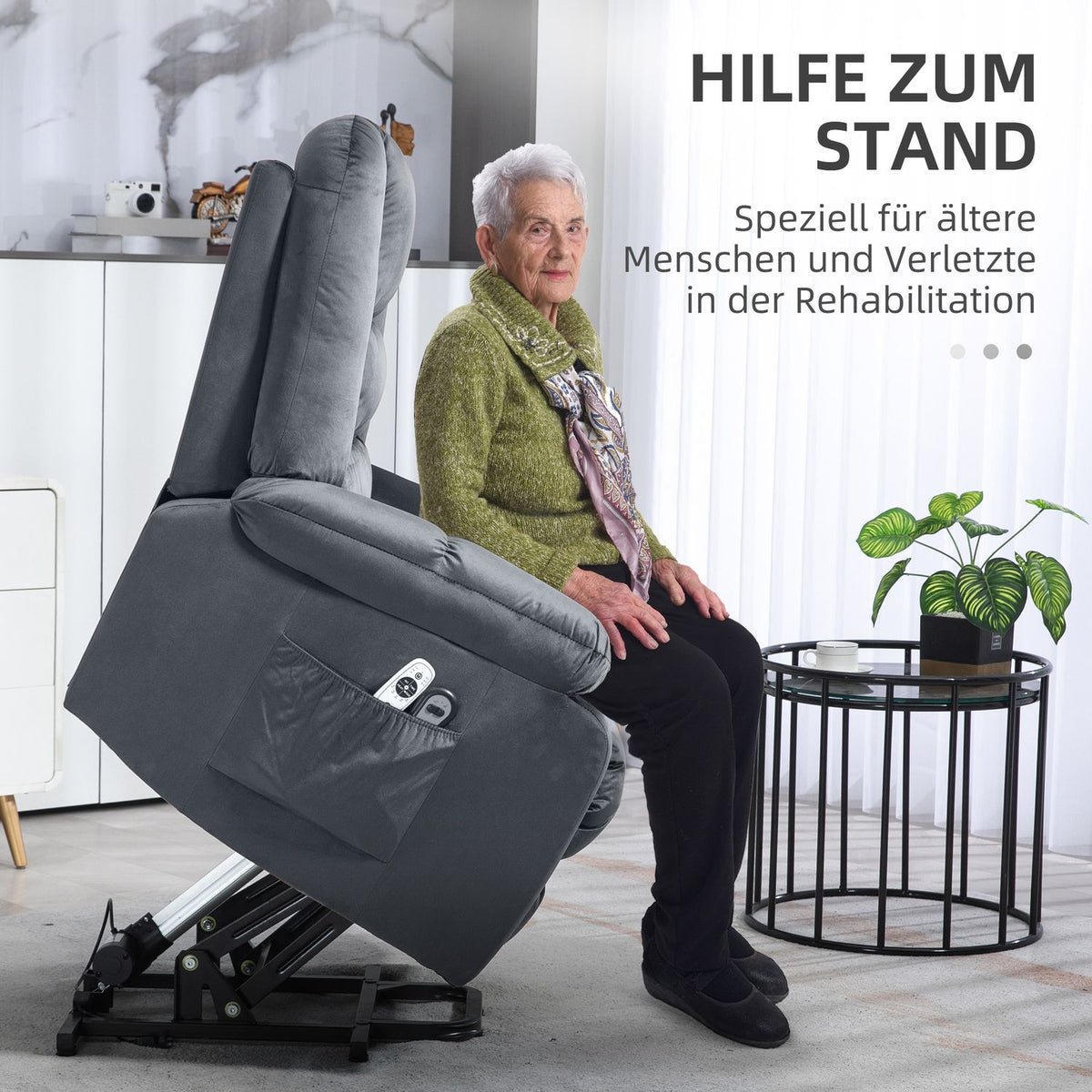 Tv Chair, Stand-Up Aid, Electric Relaxation Chair, Reclining Function, Heating Function, Massage Chair, Pocket Spring Core, Side Pocket, Footrest