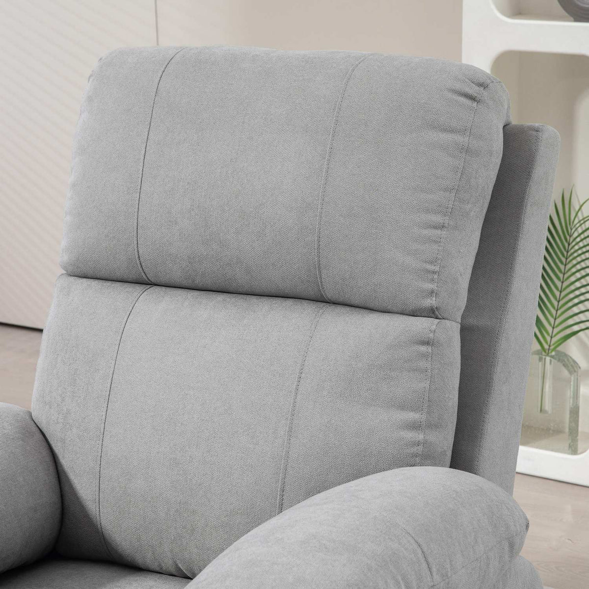 Tv Chair Stand-Up Aid Electric Relaxation Chair Reclining Function Remote Control Massage Chair Side Pocket Linen Look Light Gray