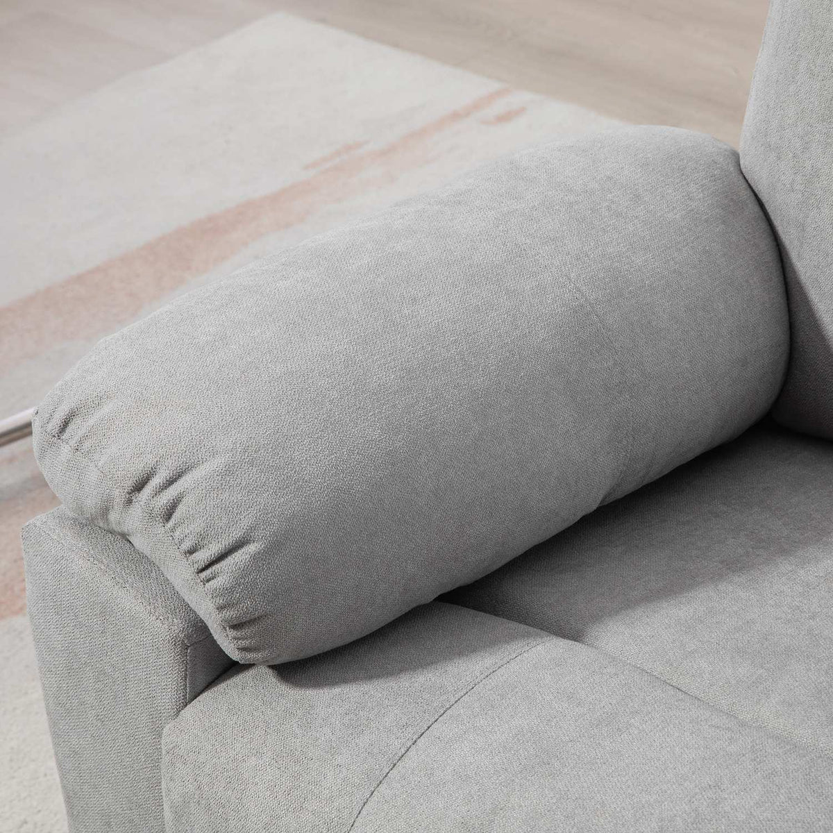 Tv Chair Stand-Up Aid Electric Relaxation Chair Reclining Function Remote Control Massage Chair Side Pocket Linen Look Light Gray