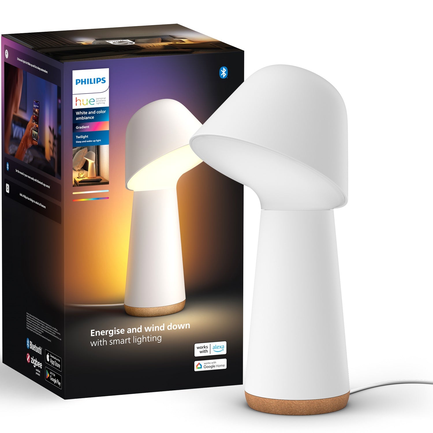 Twilight Bedside lamp White and color ambiance White