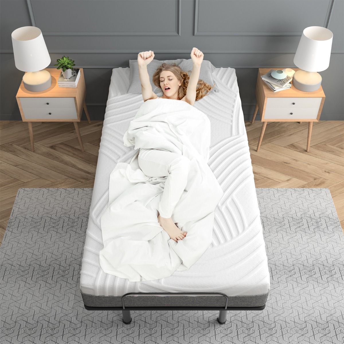 Twin XL Adjustable Bed Mattress, 20cm Gel Memory Foam