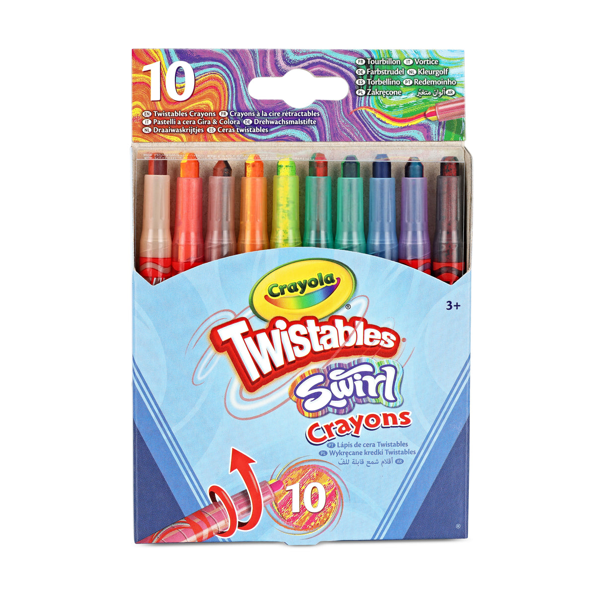 Twistable Swirl Crayons, 4 Colors in 1, 10 Pack