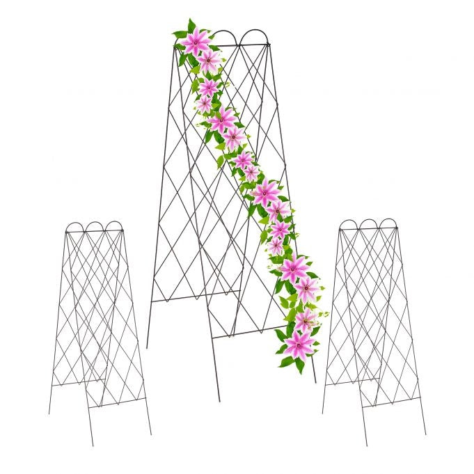 Two-part trellises in rust color, set of 3
